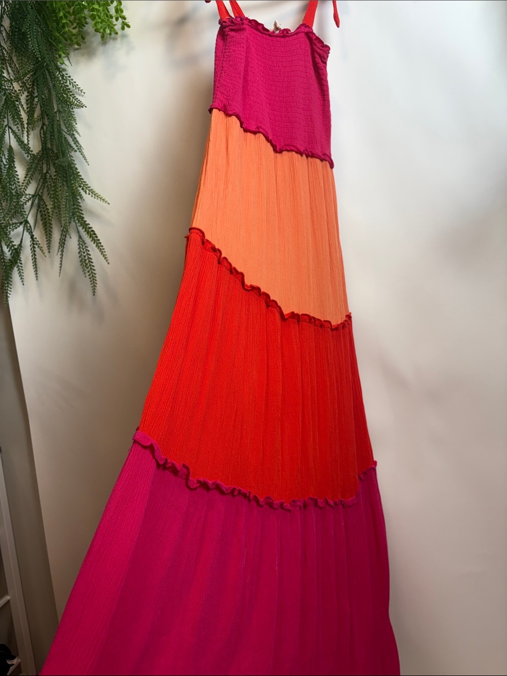 BeBop Hot Pink Smocked Tank Dress